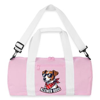 Jack Russell avec motif de lunettes de soleil - Sac de sport recyclé - rose/blanc - Devant