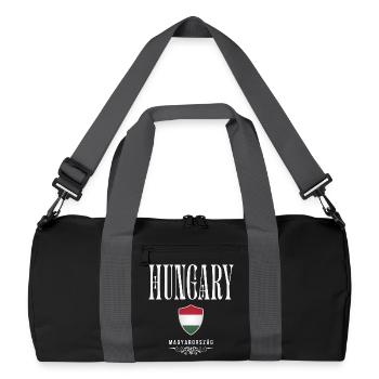 Ursprünglich aus Ungarn, geboren in Ungarn - Recycelte Duffel Bag - Schwarz/Graphitgrau - Vorne