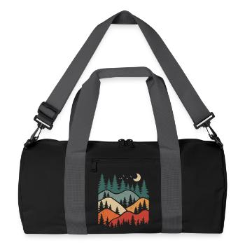 Wald Landschaft Natur Bäume Naturliebhaber - Recycelte Duffel Bag - Schwarz/Graphitgrau - Vorne