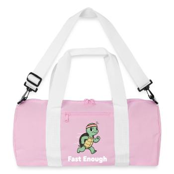Tortue rapide en sprint - Sac de sport recyclé - rose/blanc - Devant