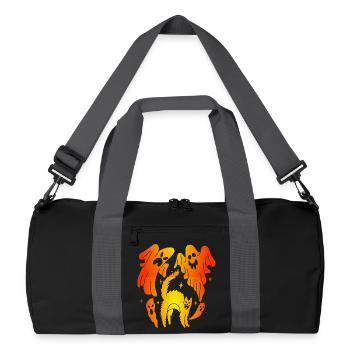 lustiges Halloween Kostüm Katze Geist Gespenst Top - Recycelte Duffel Bag - Schwarz/Graphitgrau - Vorne