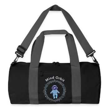 Astronaut im Gedanken-Orbit - Recycelte Duffel Bag - Schwarz/Graphitgrau - Vorne