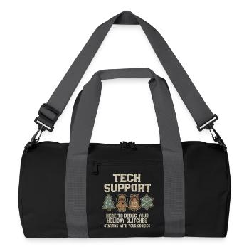 Tech Support Ugly Christmas Sweater Computer Scientist - Recycled Duffel Bag - black/graphite grey - Front