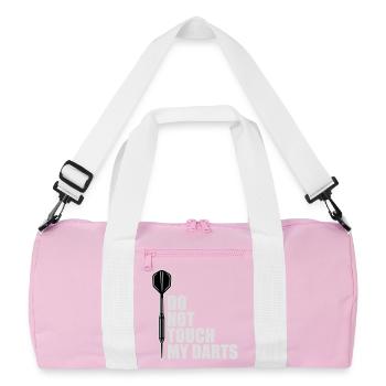 Do Not Touch My Darts Warnung Dartspieler Humor - Recycelte Duffel Bag - Rosa/Weiß - Vorne