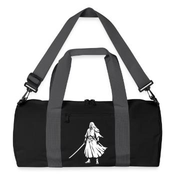 Anime Samurai Warrior Kimono Vector - Recycled Duffel Bag - black/graphite grey - Front