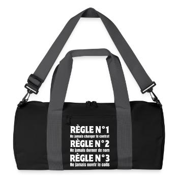 Zusteller, Postbot, Zusteller - Recycelte Duffel Bag - Schwarz/Graphitgrau - Vorne