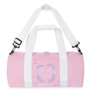 Dessin de lignes d’âmes sœurs de chien - Sac de sport recyclé - rose/blanc - Devant
