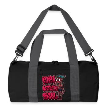 Neonpinkes Graffiti-Monster - Recycelte Duffel Bag - Schwarz/Graphitgrau - Vorne