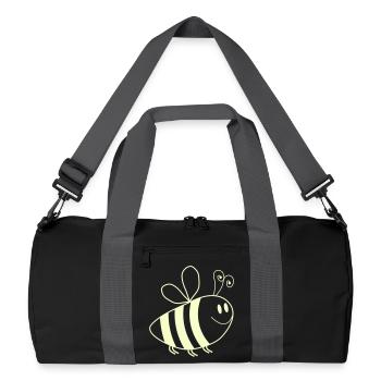 Motif des abeilles souriantes - Sac de sport recyclé - noir/gris graphite - Devant