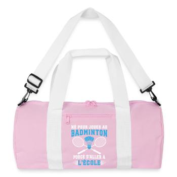  Né Pour Jouer Au Badminton  - Sac de sport recyclé - rose/blanc - Devant