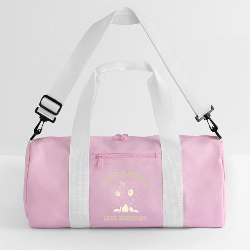 Plus de fleurs, moins de connards – Expression rétro sur les fleurs Sac de sport recyclé