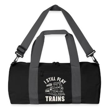 Steam Locomotive Railroad Train Conductor - Recycled Duffel Bag - black/graphite grey - Front