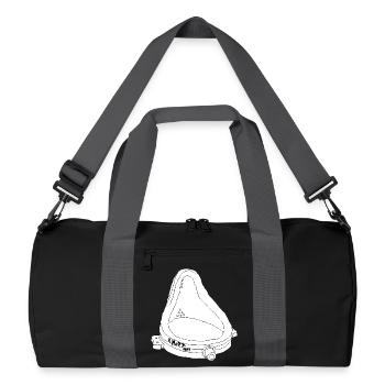 Duchamp Fountain Urinal Art Funny Line Sketch - Recycled Duffel Bag - black/graphite grey - Front