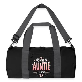 Tante 2026 Tante 2026 Befördert zu Tante 2026 - Recycelte Duffel Bag - Schwarz/Graphitgrau - Vorne