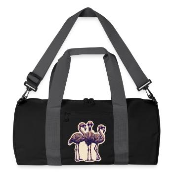 Flamingos with sunglasses - Recycled Duffel Bag - black/graphite grey - Front