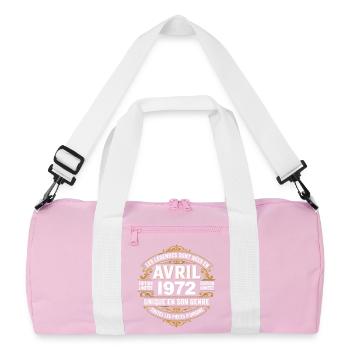 Millésime avril 1972 shirt Anniversaire Avril 1972 - Sac de sport recyclé - rose/blanc - Devant