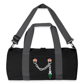 Silberner Steckverbinder - Recycelte Duffel Bag - Schwarz/Graphitgrau - Vorne