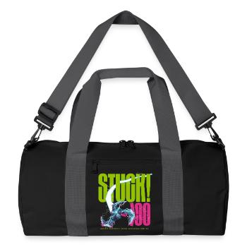 FESTGEFAHREN! 100 Schild gerissen - Recycelte Duffel Bag - Schwarz/Graphitgrau - Vorne