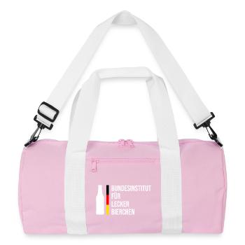 Bundesinstitut für Lecker Bierchen - Recycelte Duffel Bag - Rosa/Weiß - Vorne