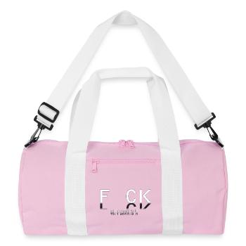 Design textuel provocateur avec slogan - Sac de sport recyclé - rose/blanc - Devant