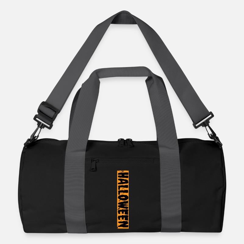 Halloween scary design with pumpkins and spiders Recycled Duffel Bag