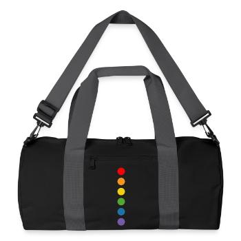 Regenbogen rounds - Recycelte Duffel Bag - Schwarz/Graphitgrau - Vorne