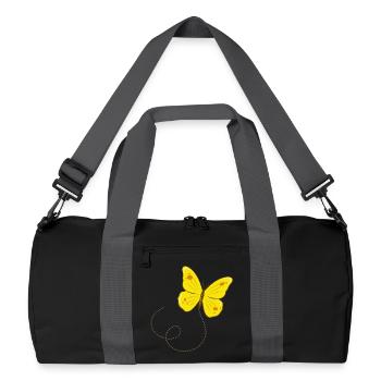 Lemon butterfly butterfly dancing through the air - Recycled Duffel Bag - black/graphite grey - Front