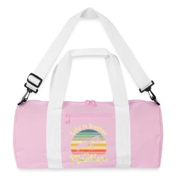 Gottesanbeterin Fangschrecke - Recycelte Duffel Bag - Rosa/Weiß - Vorne
