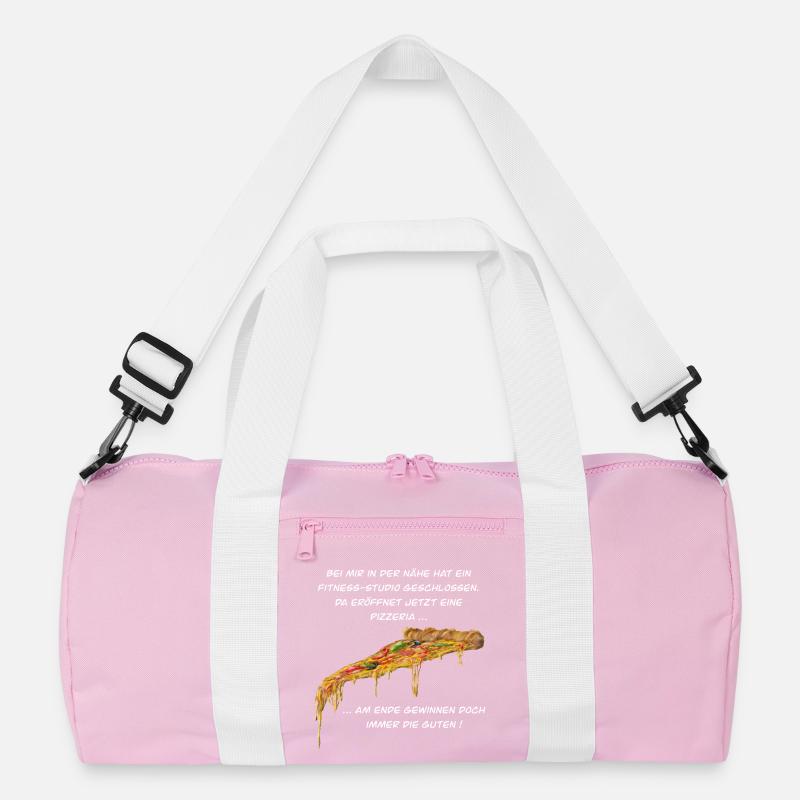 Fitness Studio oder Pizzeria - Pizza gewinnt immer Recycelte Duffel Bag