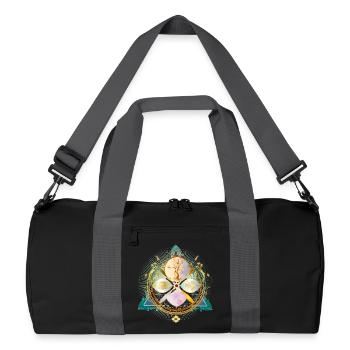 Amulet with golden tree and nature elements - Recycled Duffel Bag - black/graphite grey - Front