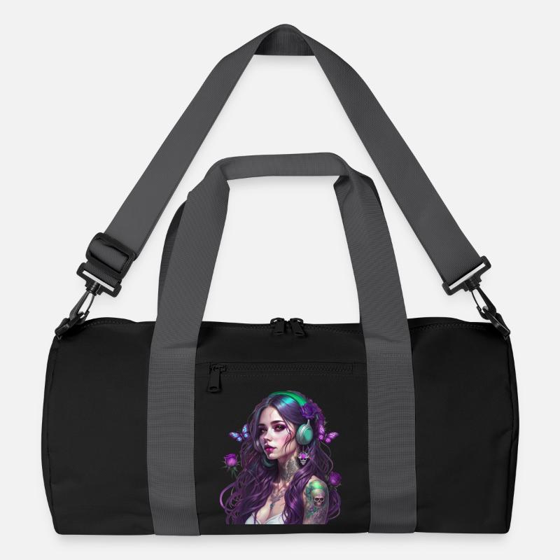 Die Fee des Waldes - Recycelte Duffel Bag - Schwarz/Graphitgrau