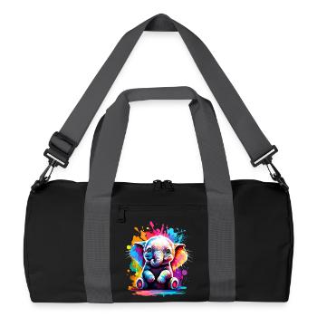 Éléphant Coloré - Bébé Éléphant Coloré - Sac de sport recyclé - noir/gris graphite - Devant