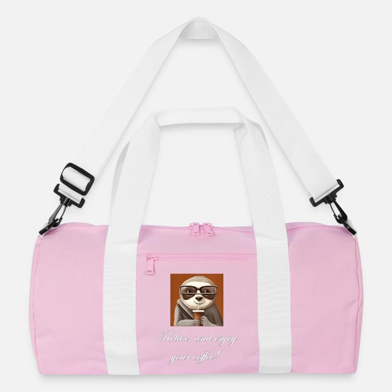 Sloth drinking coffee. Recycled Duffel Bag
