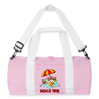 Beach Time 3 - Recycled Duffel Bag - pink/white - Front