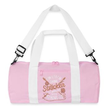 Une vie sans tricot est possible mais inutile - Sac de sport recyclé - rose/blanc - Devant