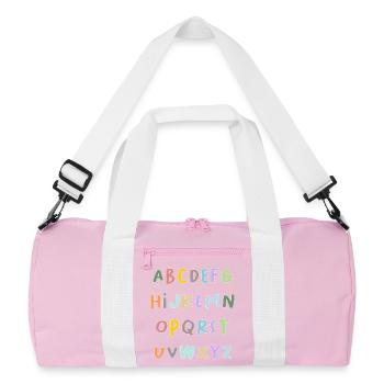 VIELEN DANK. GELIEBTE. MEISTER. DANKE HERRIN - Recycelte Duffel Bag - Rosa/Weiß - Vorne