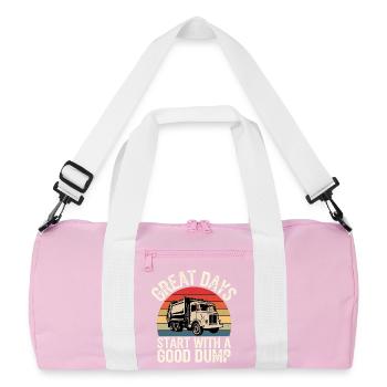 Great Days Start With a Good Dump - Recycled Duffel Bag - pink/white - Front
