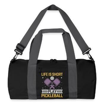 Life is Short, Play Pickleball - Recycled Duffel Bag - black/graphite grey - Front