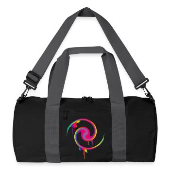 Bunter Graffiti-Farbstrudel mit Tropfeffekt - Recycelte Duffel Bag - Schwarz/Graphitgrau - Vorne
