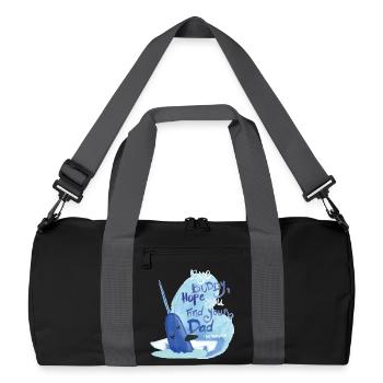 Buddy Der Weihnachtself – Mr Narwahl Mit Spruch - Recycelte Duffel Bag - Schwarz/Graphitgrau - Vorne