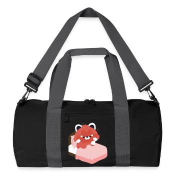 Panda roux fatigué sur le lit - Sac de sport recyclé - noir/gris graphite - Devant