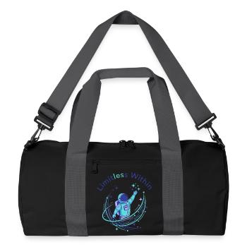 Grenzen im Inneren - Recycelte Duffel Bag - Schwarz/Graphitgrau - Vorne