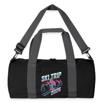 Voyage Ski 2026 Néon Rétro - Sac de sport recyclé - noir/gris graphite - Devant