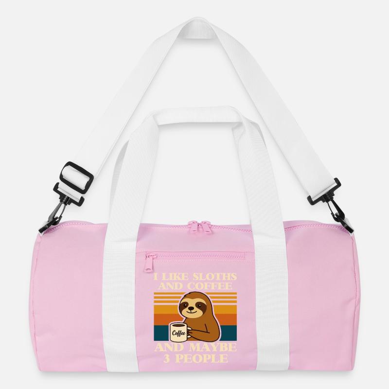 Faultier Kaffee Spruch Retro Humor Sloth Tier  Recycelte Duffel Bag