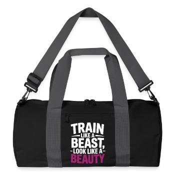 Entraînez-vous comme une bête, ressemblez à une beauté - Sac de sport recyclé - noir/gris graphite - Devant
