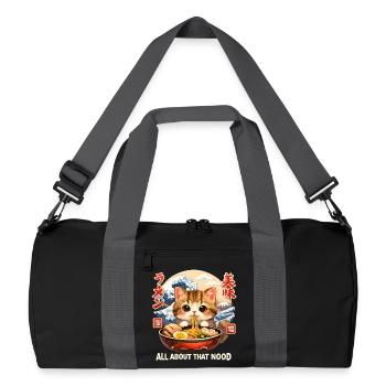 Kawaii Kitten Ramen Anime - Recycled Duffel Bag - black/graphite grey - Front