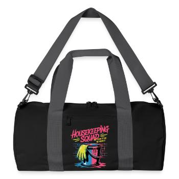 Conception de nettoyage amusante - Sac de sport recyclé - noir/gris graphite - Devant