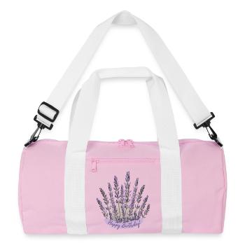 Lavendel Geburtstagsgruß lila Blumen Geburtstag - Recycelte Duffel Bag - Rosa/Weiß - Vorne