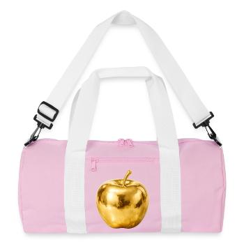Goldener Apfel – Premium Shine - Recycelte Duffel Bag - Rosa/Weiß - Vorne