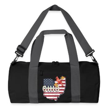 Ohio Vereinigte Staaten Vintage USA Souvenir - Recycelte Duffel Bag - Schwarz/Graphitgrau - Vorne